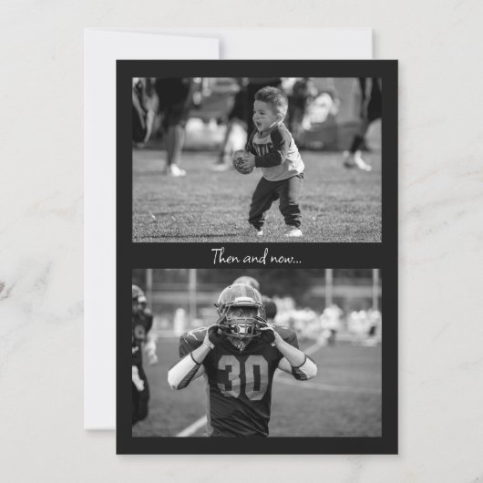 ブラック金ゴールドジャージーサッカー卒業発表 案内状 (裏面)