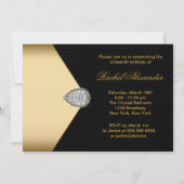 ブラック金ゴールドジュエルクラスSweet sixteen 招待状 (裏面)