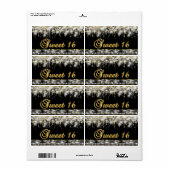 ブラック金ゴールドスイート16ウォーターボトルラベル ラベル (フルシート)