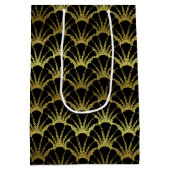 ブラック金ゴールドスキャロプシェルクラシーデコスケール ミディアムペーパーバッグ (裏面)