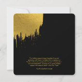 ブラック金ゴールドスクリプトビジネスロゴクリスマスカード (裏面)