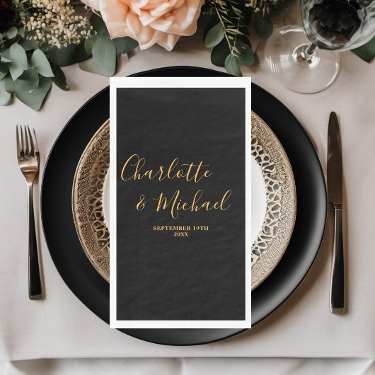 ブラック金ゴールドスクリプトミニマル結婚リスト