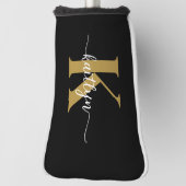 ブラック金ゴールドスクリプトモノグラム ゴルフヘッドカバー (回転90)