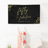 ブラック金ゴールドスクリプト50と素晴らしい誕生日 横断幕 (インサイチュ)