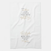 ブラック金ゴールドスクリプトEphesians 3:20聖書の聖句 キッチンタオル