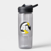 ブラック金ゴールドスクールクラブチームカラーバレーボール ウォーターボトル (左面)