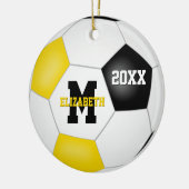 ブラック金ゴールドスクールスポーツチームカラー セラミックオーナメント (左)