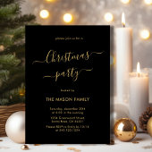 ブラック金ゴールドスシンプルクリプトパーティー 招待状