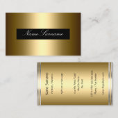 ブラック金ゴールドスタイリッシュ抽象芸術企業の 名刺 (正面/裏面)