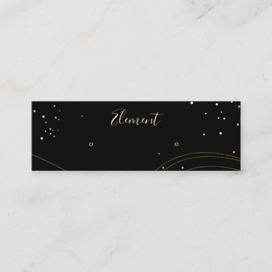 ブラック金ゴールドスタッドイヤリング表示 スキニー名刺 (正面)