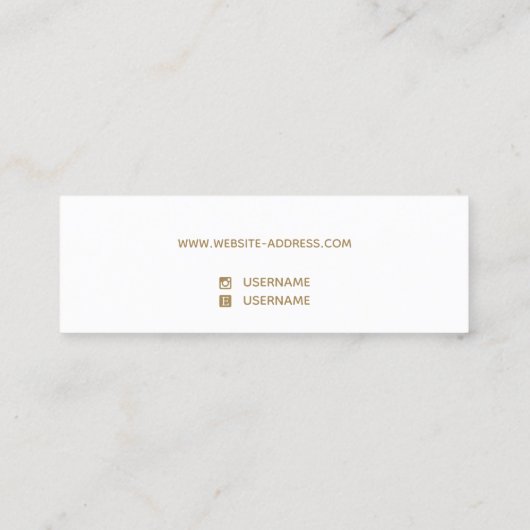 ブラック金ゴールドスタッドイヤリング表示 スキニー名刺 (裏面)