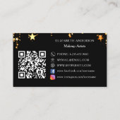 ブラック金ゴールドスターのロゴQrコードソーシャルメディア 名刺 (裏面)