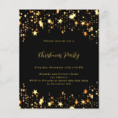 ブラック金ゴールドスタークリスマスパーティの招待状 (正面)