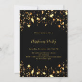 ブラック金ゴールドスタークリスマスパーティー 招待状 (正面)