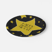 ブラック金ゴールドスターズハリウッド誕生日名 ペーパープレート (アングル)