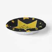 ブラック金ゴールドスターズハリウッド誕生日名 ペーパーボウル (傾斜あり)