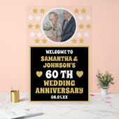 ブラック金ゴールドスターズ結婚写真創立60周年 アクリルサイン (ウェディング)