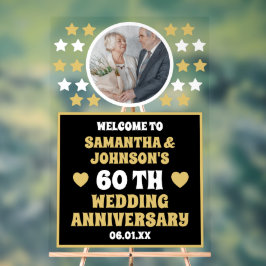 ブラック金ゴールドスターズ結婚写真創立60周年 アクリルサイン