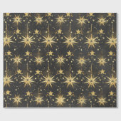 ブラック金ゴールドスターバスト&スターダストオールスターズ ラッピングペーパー (フラット)