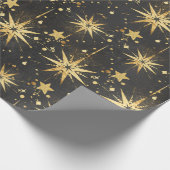 ブラック金ゴールドスターバスト&スターダストオールスターズ ラッピングペーパー (角)