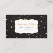 ブラック金ゴールドスター黒板おむつラッフルチケット 名刺 (裏面)