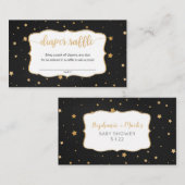 ブラック金ゴールドスター黒板おむつラッフルチケット 名刺 (正面/裏面)