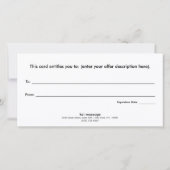 ブラック金ゴールドストライプギフト券 サンキューカード (裏面)