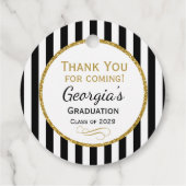 ブラック金ゴールドストライプサンキューエクセディションメッセージカード フェイバータグ (裏面)