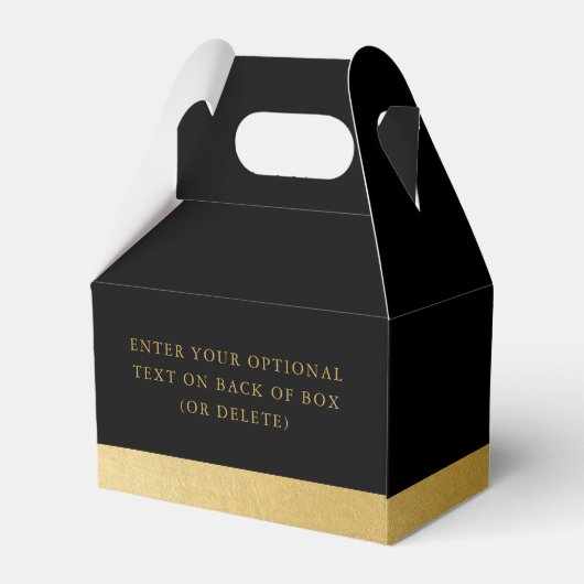 ブラック金ゴールドストライプメタリックXOXOありがとう フェイバーボックス (裏面サイド)