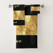 ブラック金ゴールドストライプライブドローイングラブ バスタオルセット (インサイチュ)