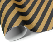 ブラック金ゴールドストライプラインメタリックラミニマルックス ラッピングペーパー (ロールコーナー)