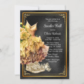 ブラック金ゴールドスニーカーボール 招待状 (正面)