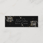 ブラック金ゴールドスペックスハンドネイルサロン スキニー名刺 (正面)