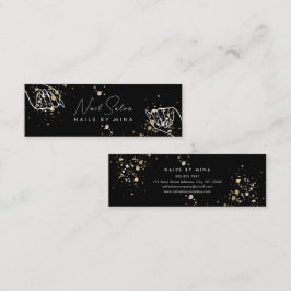 ブラック金ゴールドスペックスハンドネイルサロン スキニー名刺
