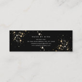 ブラック金ゴールドスペックスハンドネイルサロン スキニー名刺 (裏面)