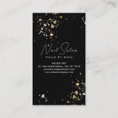 ブラック金ゴールドスペックスハンドネイルサロン 名刺 (裏面)