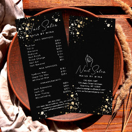 ブラック金ゴールドスペックネイルサロン価格表 ラックカード