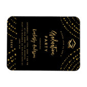 ブラック金ゴールドスモダンタリー卒業パーティー マグネット (横)