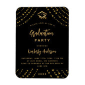 ブラック金ゴールドスモダンタリー卒業パーティー マグネット (縦)