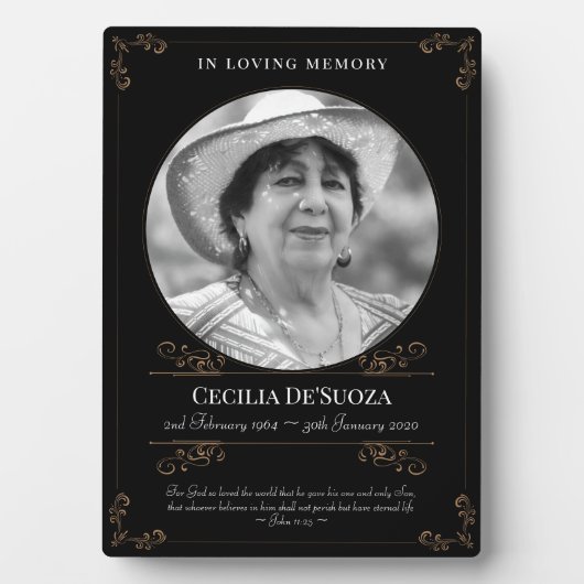 ブラック金ゴールドスワーズクラシックズ記念カスタム写真 フォトプラーク (正面)