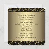 ブラック金ゴールドスワール50結婚周年記念パーティー 招待状 (裏面)