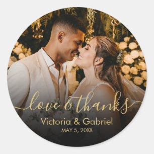 ブラック金ゴールドス感謝していクリットの愛と結婚写真 ラウンドシール