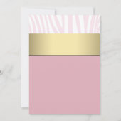 ブラック金ゴールドゼブラピンクゼブラブライダルシャワー 招待状 (裏面)