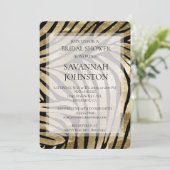 ブラック金ゴールドゼブラブライダルシャワー 招待状 (スタンド正面)