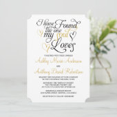 ブラック金ゴールドソウルラブズハート結婚式招待状 招待状 (スタンド正面)