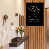 ブラック金ゴールドタイポグラフィ誕生日パーティーへようこそ ポスター