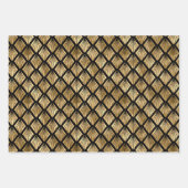 ブラック金ゴールドタイルパーティーアートデコ ラッピングペーパーシート (正面)
