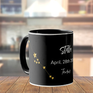 ブラック金ゴールドタウロス星座誕生日 マグカップ