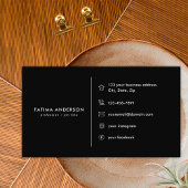 ブラック金ゴールドダイヤモンドイニシャルFソーシャルメディアモノグラム 名刺