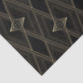ブラック金ゴールドダイヤモンドパターン抽象芸術シック幾何学模様 薄葉紙 (詳細)